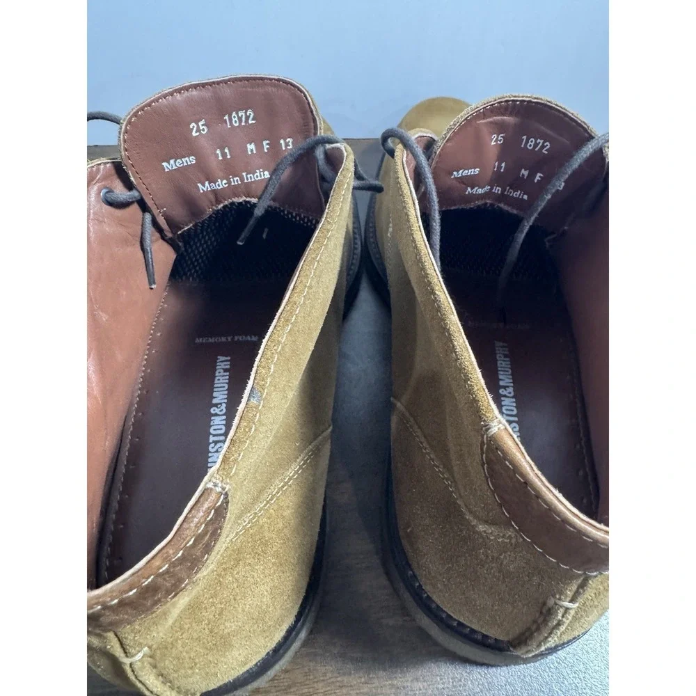 Johnston & Murphy Copeland Chukka Boots 25-1872 Camel Suede Mens 11 Crepe Sole
